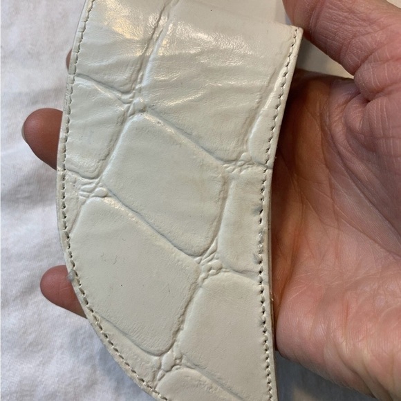 Roberto Dalpra Cream Croc Genuine Leather Bow Belt-Sz 32 main image 2